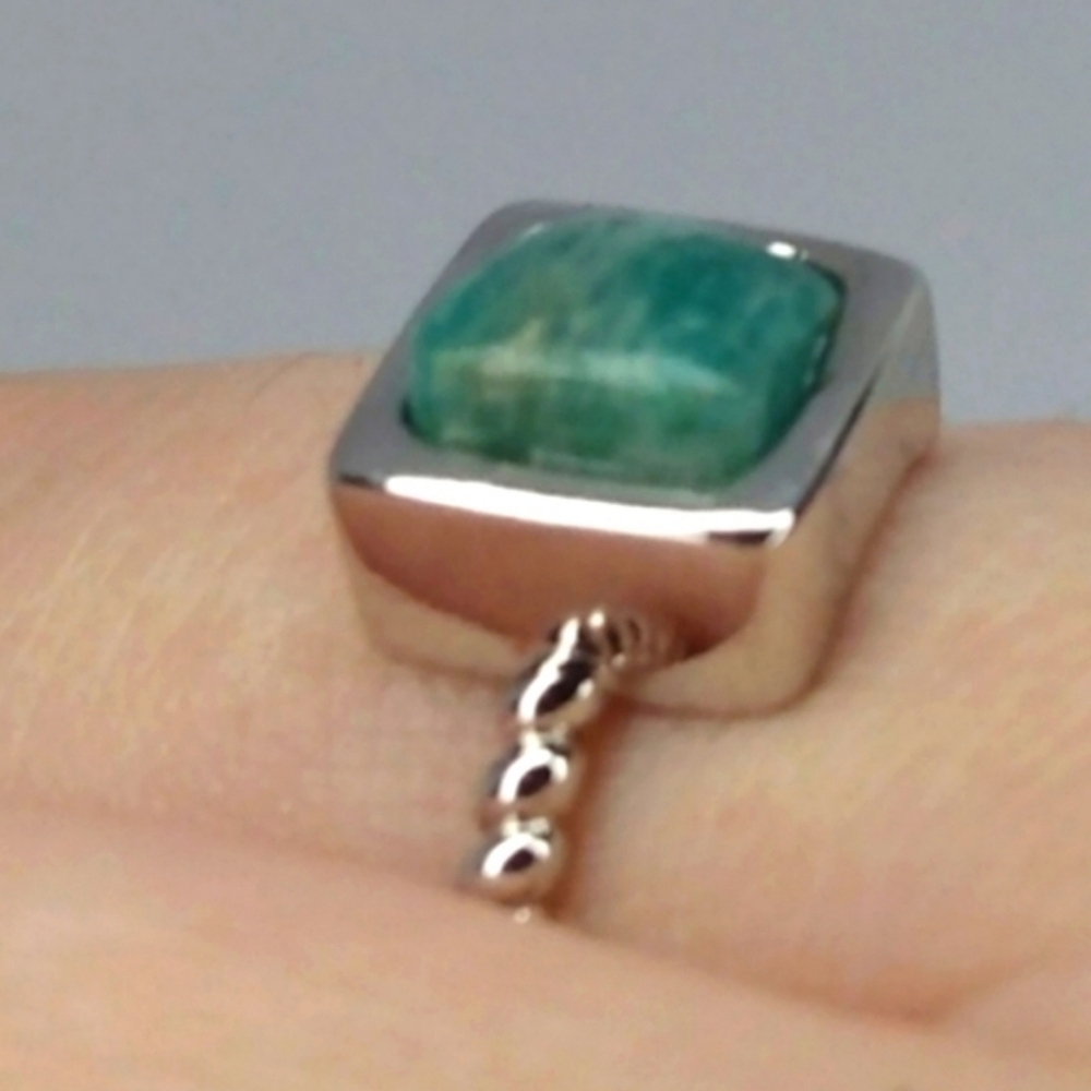 Amazonite bezel ring - Picture 6 of 6